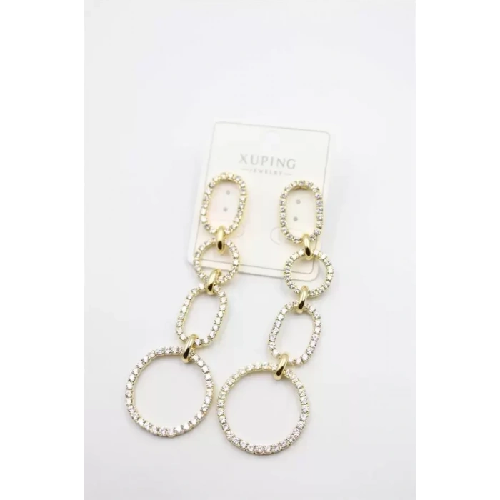 HERŞEYTREND Taşlı Küpe - Altın