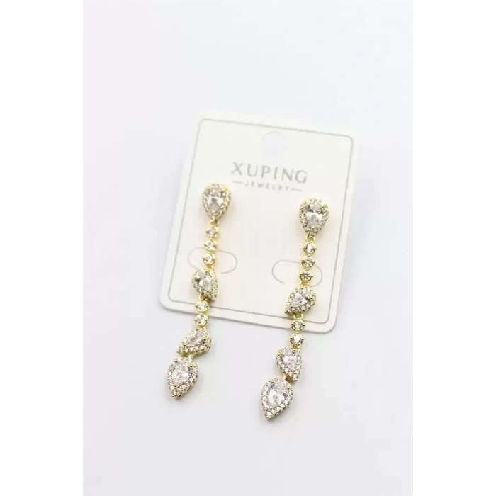 HERŞEYTREND Taşlı Küpe - Altın