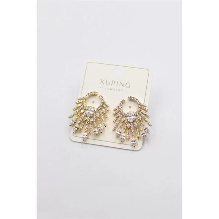 HERŞEYTREND Taşlı Küpe - Altın