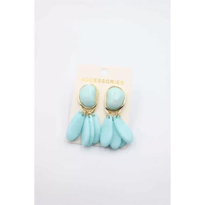 HERŞEYTREND Taşlı Küpe - Turkuaz