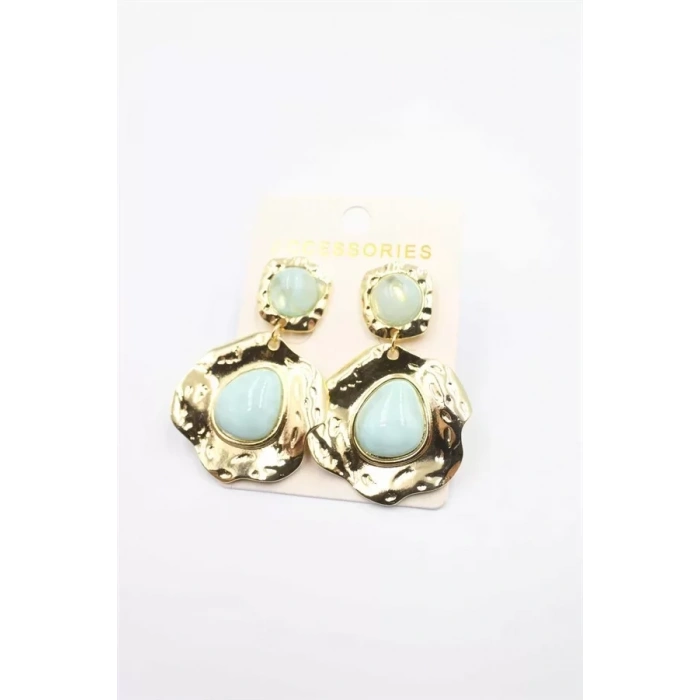 HERŞEYTREND Taşlı Küpe - Turkuaz