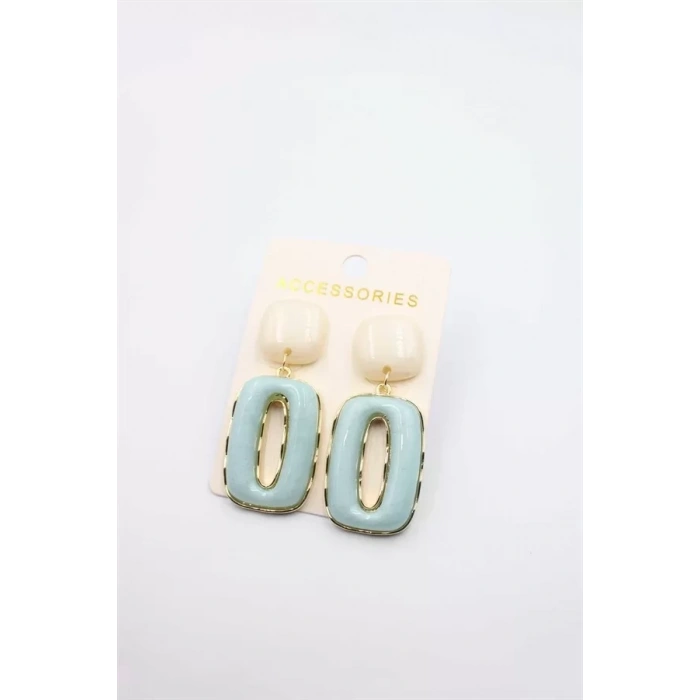 HERŞEYTREND Taşlı Küpe - Turkuaz