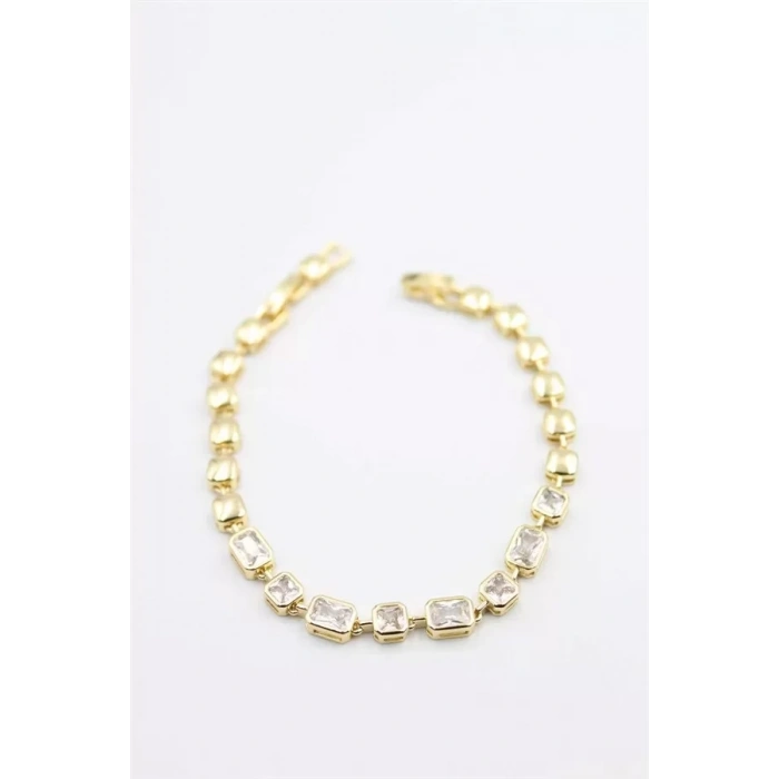 HERŞEYTREND Taşlı Vip Bileklik - Altın