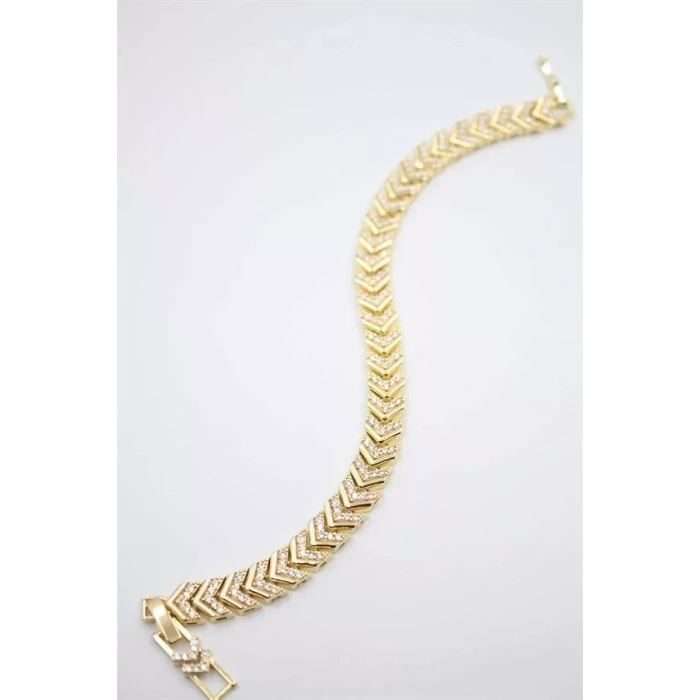 HERŞEYTREND Taşlı Vip Bileklik - Altın