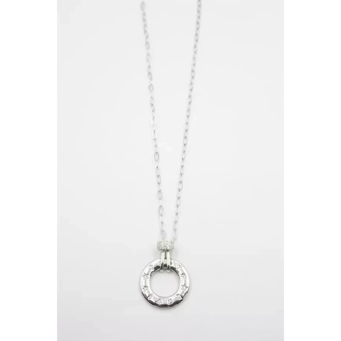 HERŞEYTREND Taşlı Vip Kolye - Gümüş