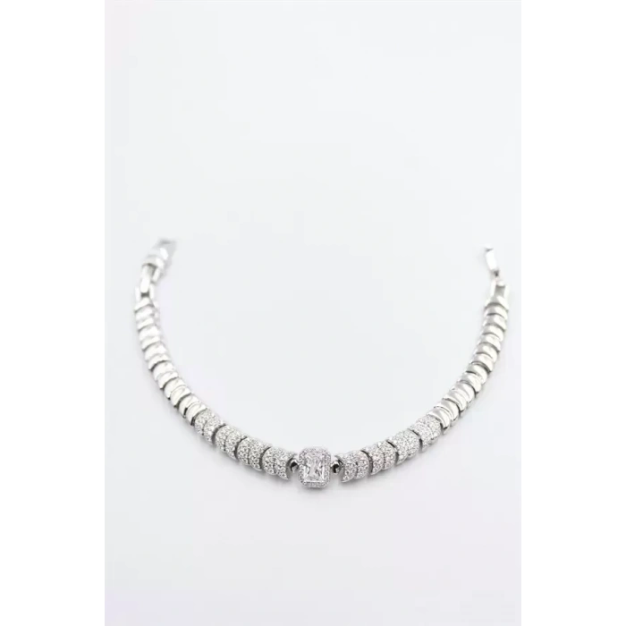 HERŞEYTREND Taşlı Xuping Bileklik - Gümüş