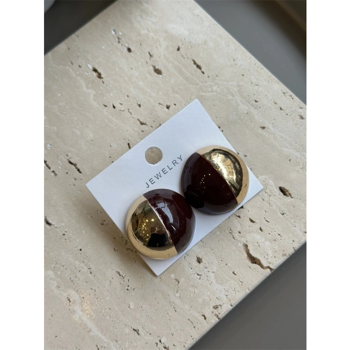 HERŞEYTREND Top Küpe - Kahverengi