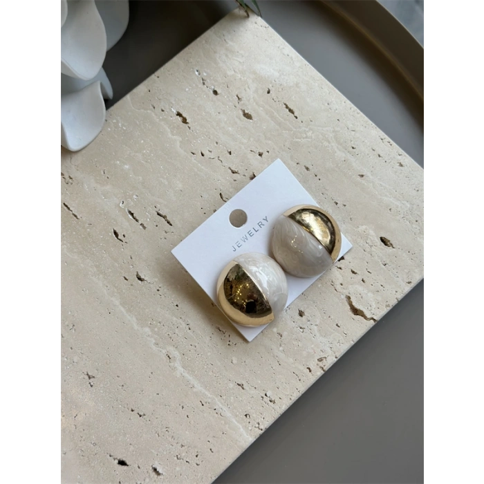 HERŞEYTREND Top Küpe - Krem