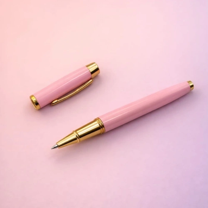 HERŞEYTREND Toptan Premium Pembe Metal Roller Kalem