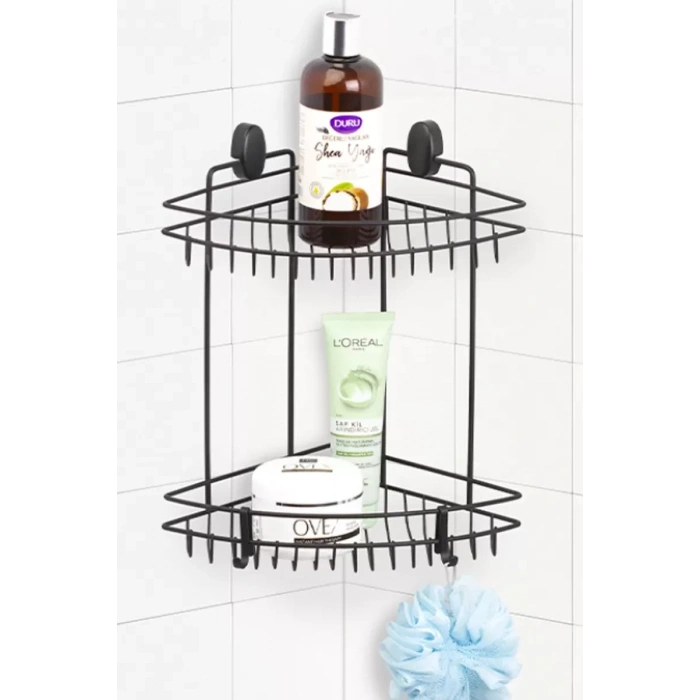 HERŞEYTREND Üçgen Köşelik Pasifik İki Katlı 22 Cm Dübelli Siyah Royaleks-DS-734