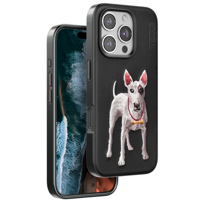HERŞEYTREND Venco Apple İphone 16 Pro Perma Desenli Kapak - Siyah