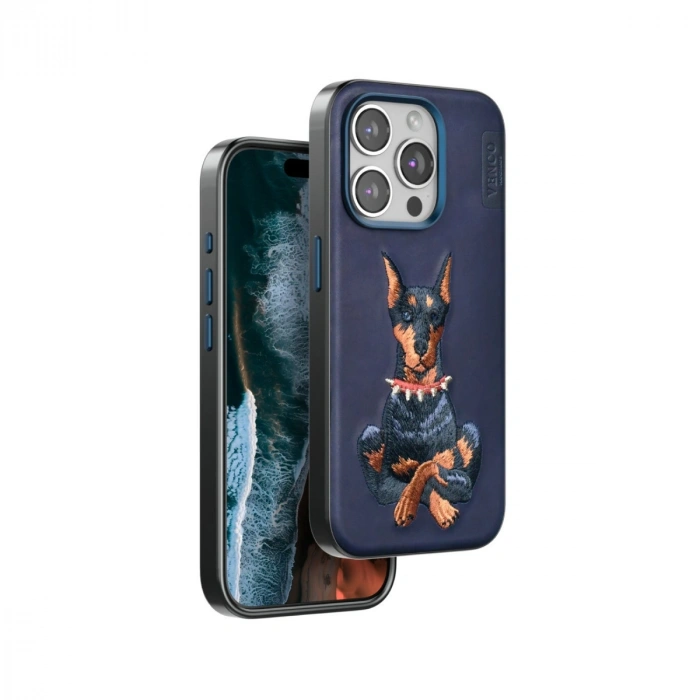 HERŞEYTREND Venco İphone 15 Pro Max Perma Desenli Kapak - Lacivert