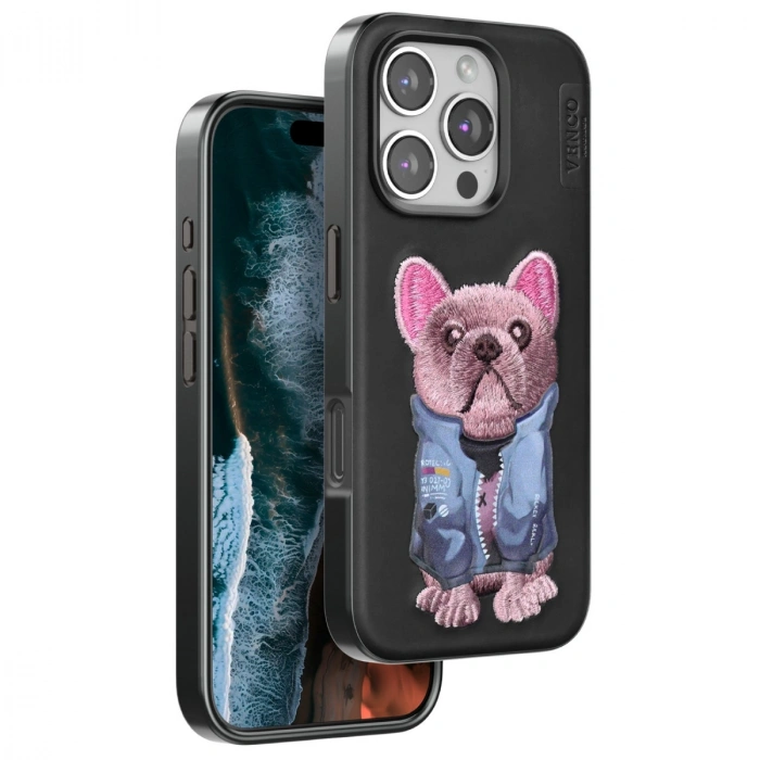 HERŞEYTREND Venco İphone 16 Pro Max Cute Desenli Kapak - Siyah