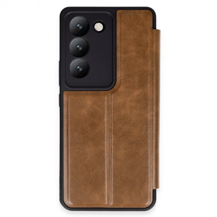 HERŞEYTREND Vivo V30 Lite 4g Kılıf Flip Cover - Taba
