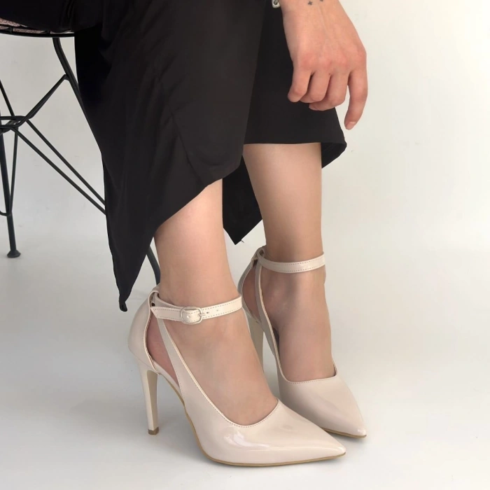 HERŞEYTREND Wenni Bej Rugan Stiletto Ayakkabı