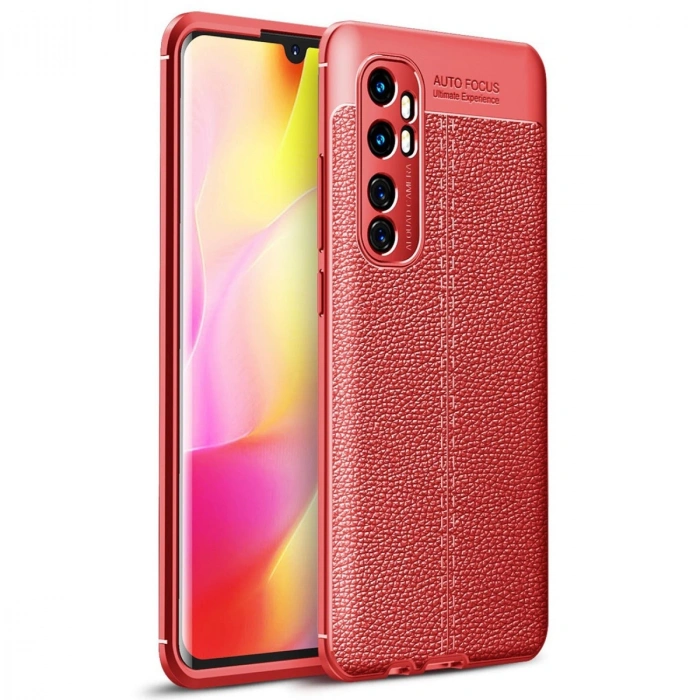 HERŞEYTREND Xiaomi Mi Note 10 Lite Kılıf Auto Focus Kapak - Kırmızı