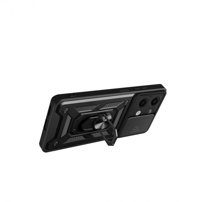 HERŞEYTREND Xiaomi Poco X6 Kılıf Pars Lens Yüzüklü Silikon - Kırmızı