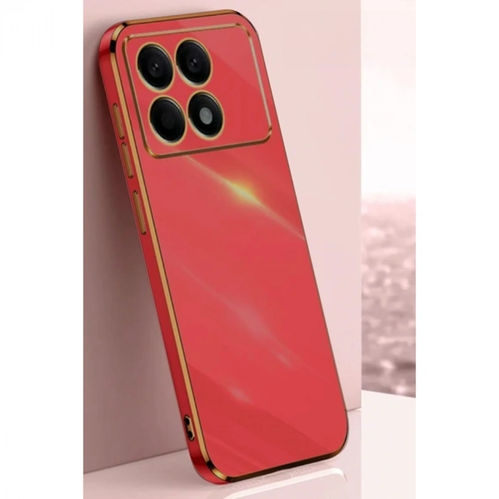 HERŞEYTREND Xiaomi Poco X6 Pro Kılıf Volet Silikon - Kırmızı