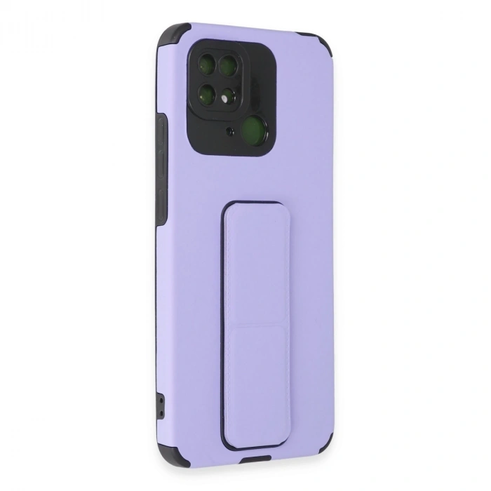 HERŞEYTREND Xiaomi Redmi 10c Kılıf Mega Standlı Silikon - Lila
