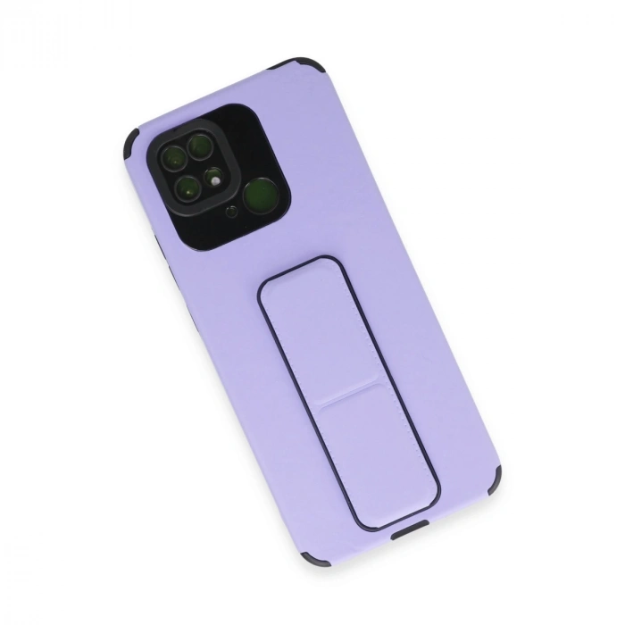 HERŞEYTREND Xiaomi Redmi 10c Kılıf Mega Standlı Silikon - Lila