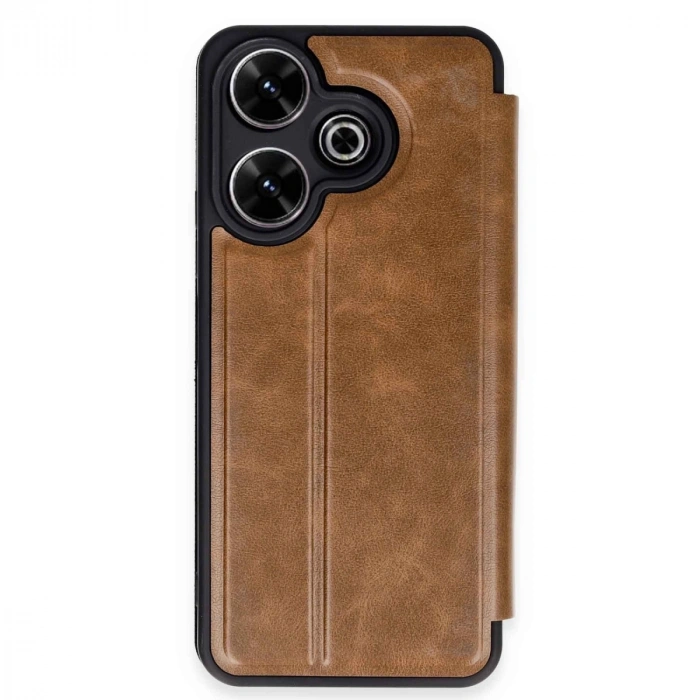 HERŞEYTREND Xiaomi Redmi 13 4g Kılıf Flip Cover - Taba