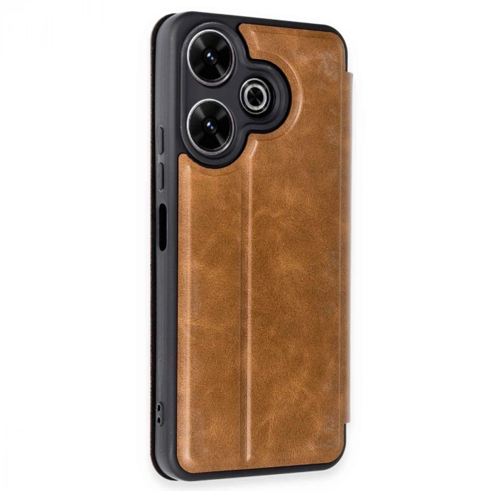 HERŞEYTREND Xiaomi Redmi 13 4g Kılıf Flip Cover - Taba