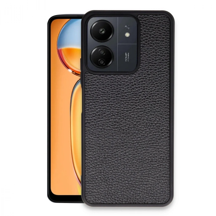HERŞEYTREND Xiaomi Redmi 13c Kılıf Aras Deri Kapak - Siyah