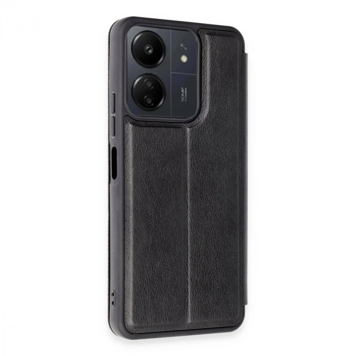 HERŞEYTREND Xiaomi Redmi 13c Kılıf Flip Cover - Siyah