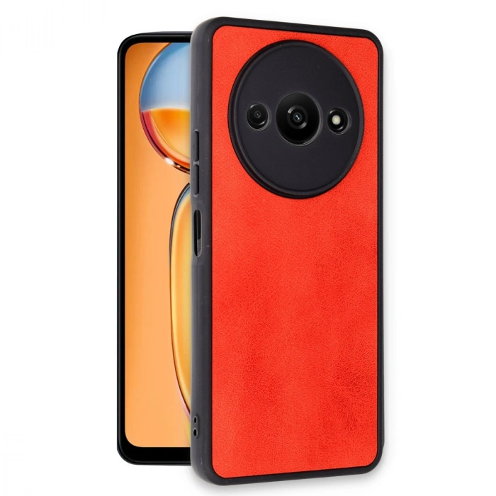 HERŞEYTREND Xiaomi Redmi A3 4g Kılıf Aras Deri Kapak - Kırmızı