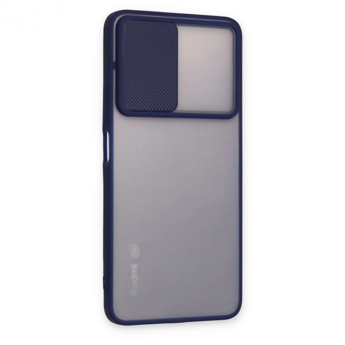 HERŞEYTREND Xiaomi Redmi Note 11t Kılıf Palm Buzlu Kamera Sürgülü Silikon - Lacivert