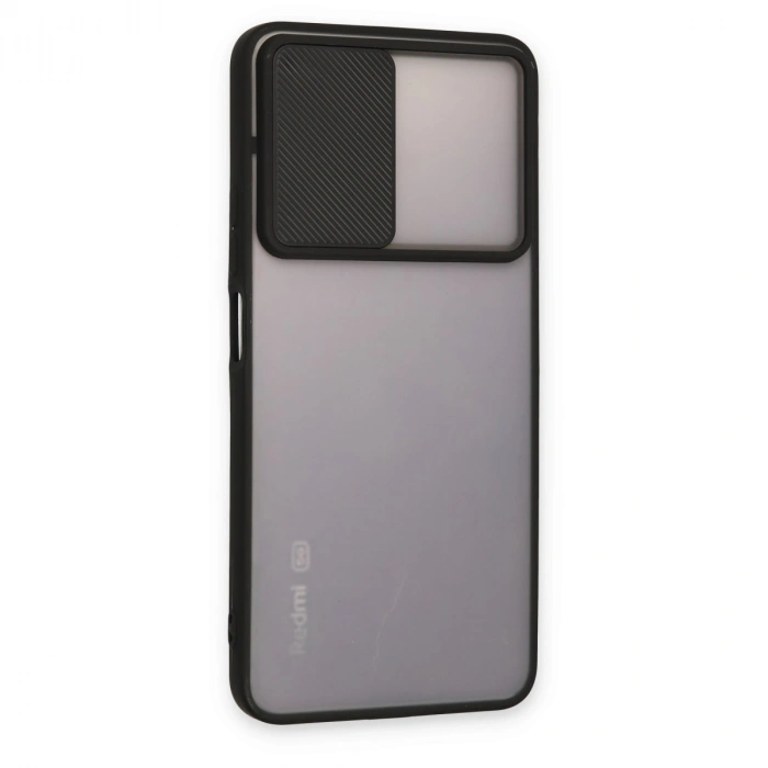 HERŞEYTREND Xiaomi Redmi Note 11t Kılıf Palm Buzlu Kamera Sürgülü Silikon - Siyah