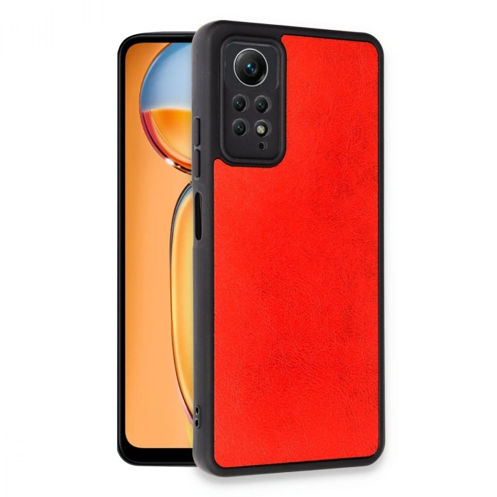 HERŞEYTREND Xiaomi Redmi Note 12 Pro 4g Kılıf Aras Deri Kapak - Kırmızı