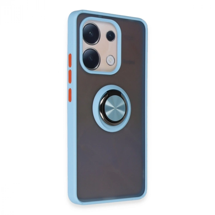 HERŞEYTREND Xiaomi Redmi Note 13 4g Kılıf Montreal Yüzüklü Silikon Kapak - Buz Mavi
