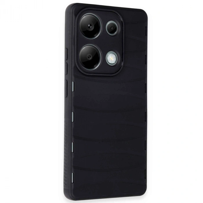 HERŞEYTREND Xiaomi Redmi Note 13 Pro 4g Kılıf Bibercas Silikon Kapak - Siyah