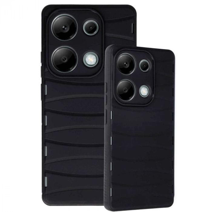 HERŞEYTREND Xiaomi Redmi Note 13 Pro 4g Kılıf Bibercas Silikon Kapak - Siyah
