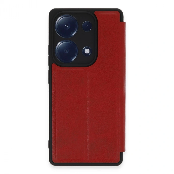 HERŞEYTREND Xiaomi Redmi Note 13 Pro 4g Kılıf Flip Cover - Kırmızı