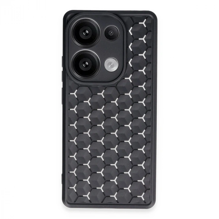 HERŞEYTREND Xiaomi Redmi Note 13 Pro 5g Kılıf Petek Silikon Kapak - Siyah