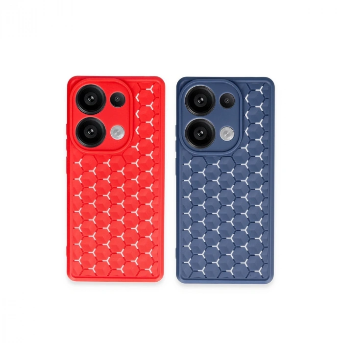 HERŞEYTREND Xiaomi Redmi Note 13 Pro 5g Kılıf Petek Silikon Kapak - Siyah