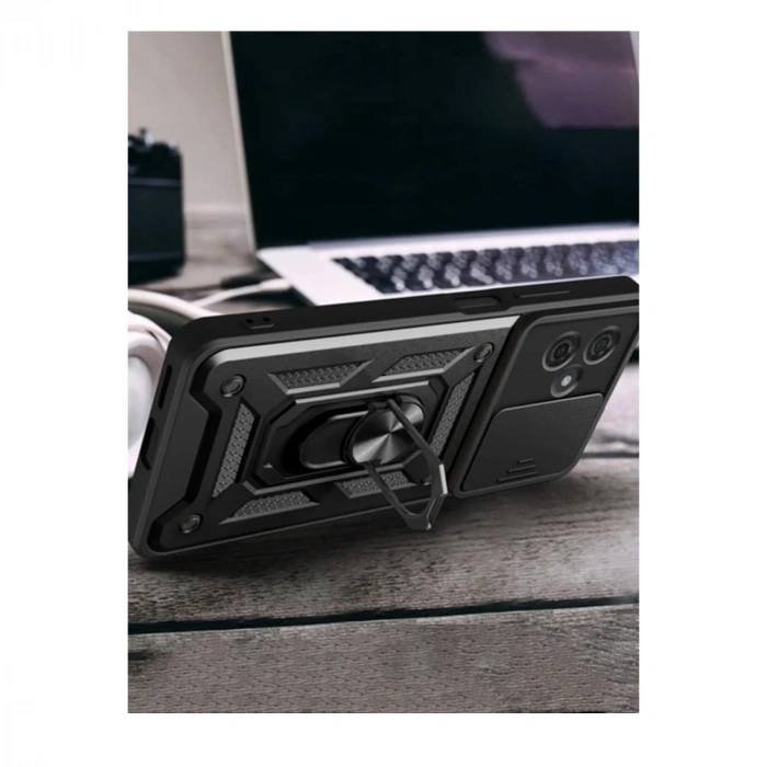 HERŞEYTREND Xiaomi Redmi Note 13 Pro Plus Kılıf Pars Lens Yüzüklü Silikon - Siyah
