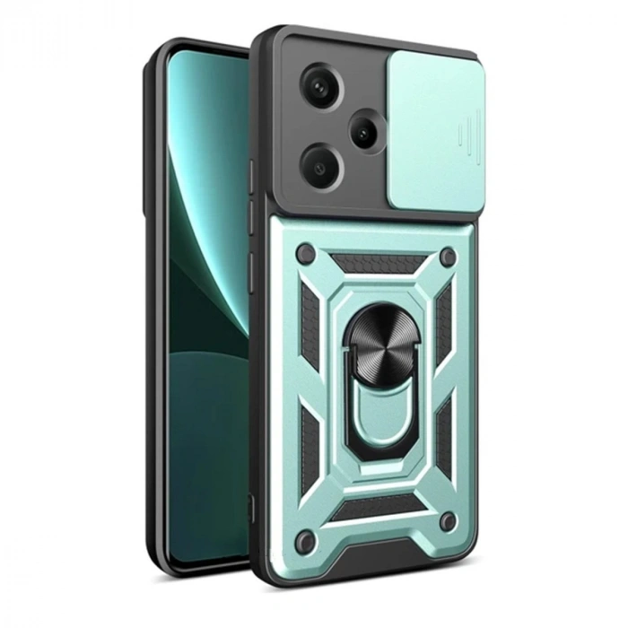 HERŞEYTREND Xiaomi Redmi Note 13 Pro Plus Kılıf Pars Lens Yüzüklü Silikon - Yeşil