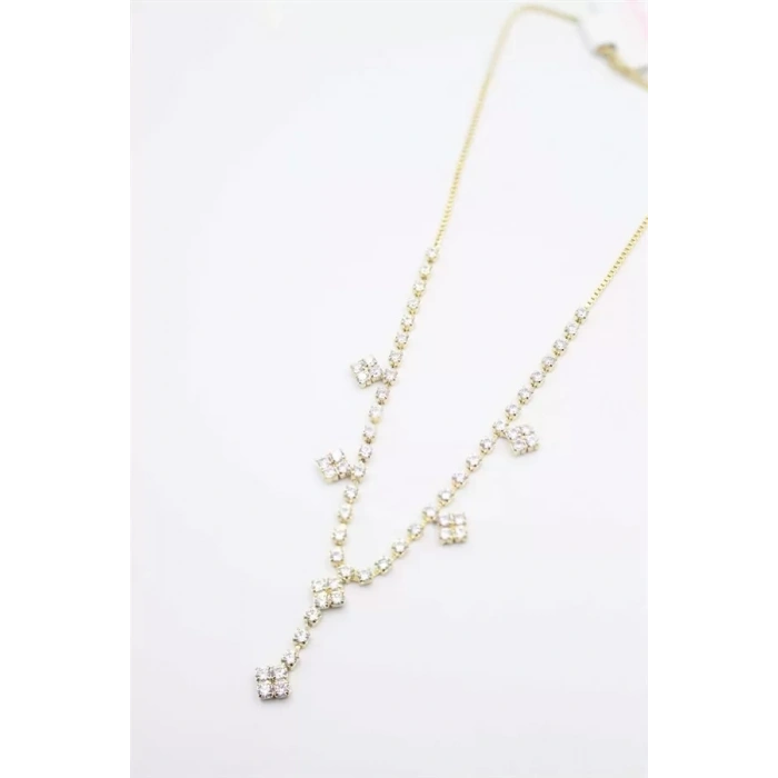 HERŞEYTREND Xuping Taşlı Kolye - Altın