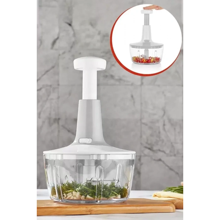 HERŞEYTREND Yakut Üstten Basmalı El Rondo Blender Çelik Bıcaklı Beyaz
