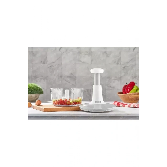 HERŞEYTREND Yakut Üstten Basmalı El Rondo Blender Çelik Bıcaklı Beyaz