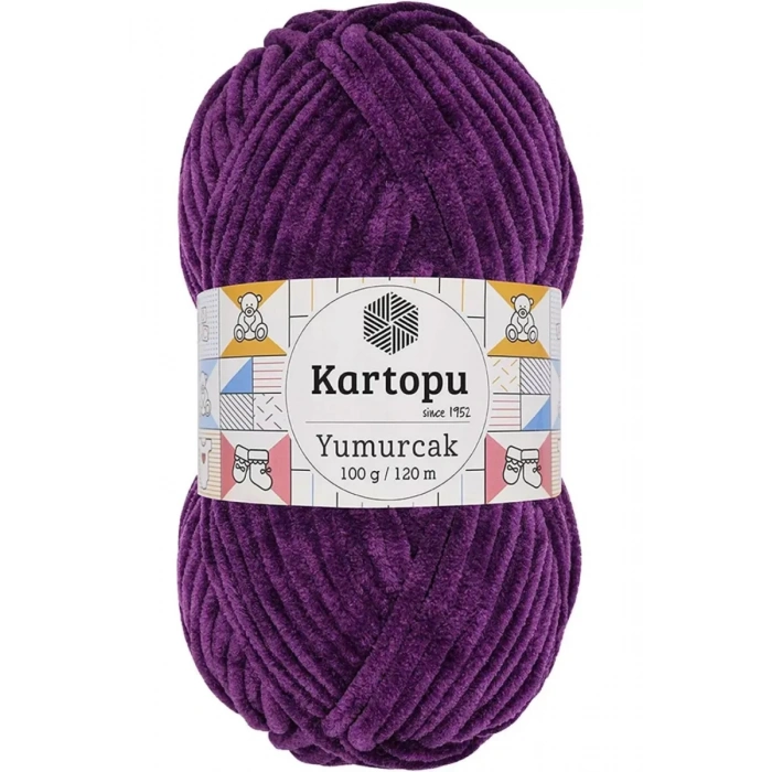 HERŞEYTREND Yumurcak Kadife El Örgü İpi Açık Mor K719