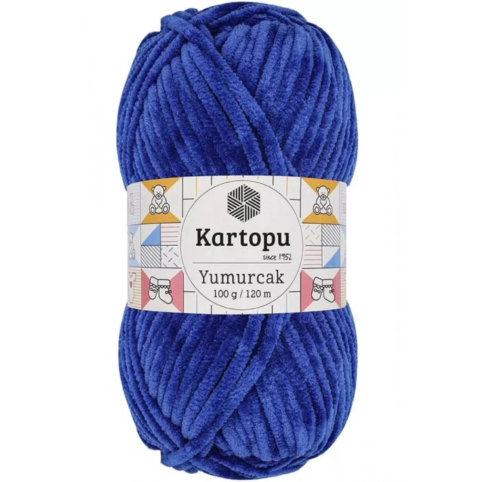 HERŞEYTREND Yumurcak Kadife El Örgü İpi Gece Mavisi K524