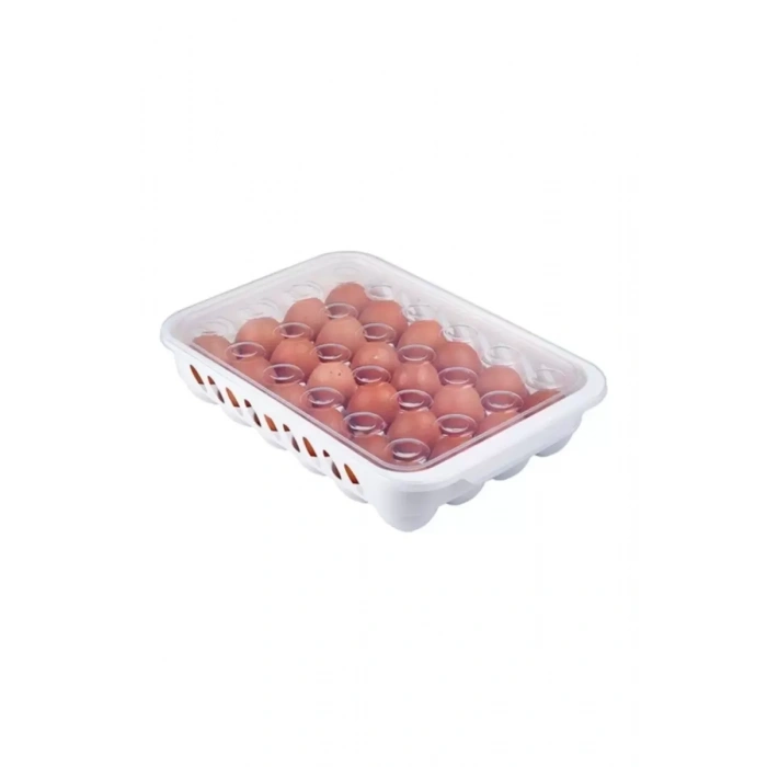 HERŞEYTREND Yumurta Kapalı Saklama Kabı 24lü Beyaz