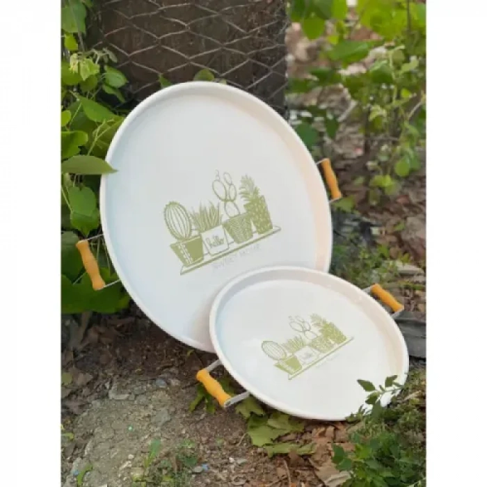 HERŞEYTREND İkili Yuvarlak Sunum Tepsisi Seti