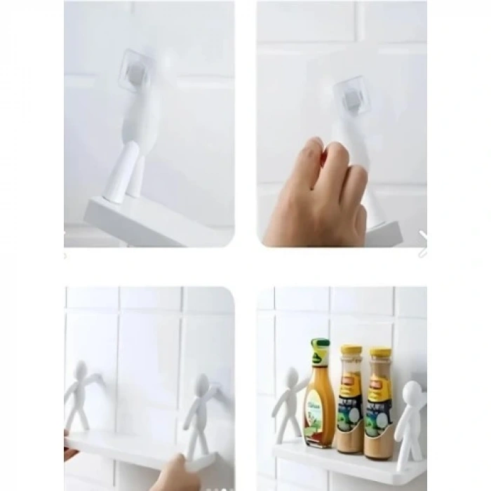 HERŞEYTREND İnsan Figürlü Yapışkanlı Çok Amaçlı Duvar Rafı