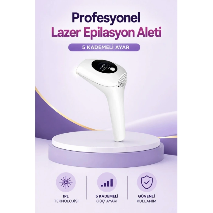 IPL Lazer Epilasyon Aleti 5 Kademeli Güç Ayarlı