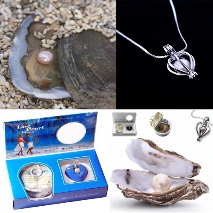 HERŞEYTREND İstiridye İçinde İnci Kolye Seti